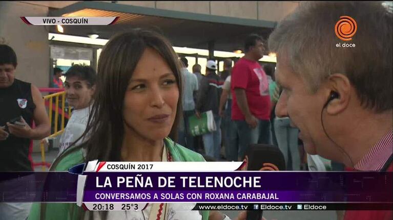 Roxana Carabajal, muy feliz de estar en Cosquín