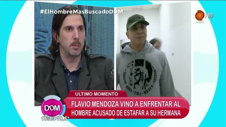 Flavio Mendoza increpó en cámara al ex de su hermana