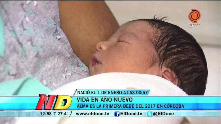 Alma, la primera bebé cordobesa del 2017