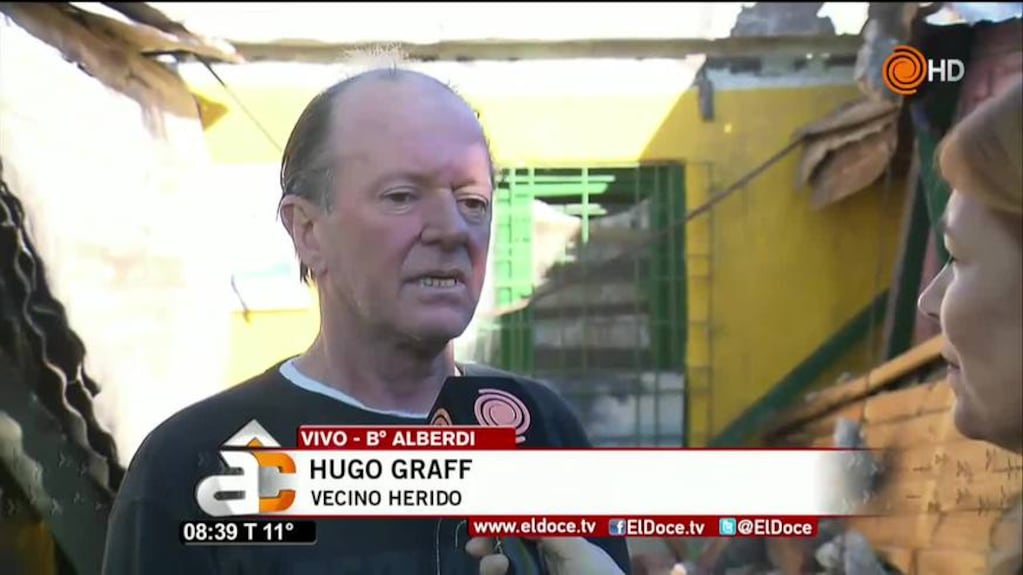 Hugo Graff sobrevivió a la destrucción de su vivienda