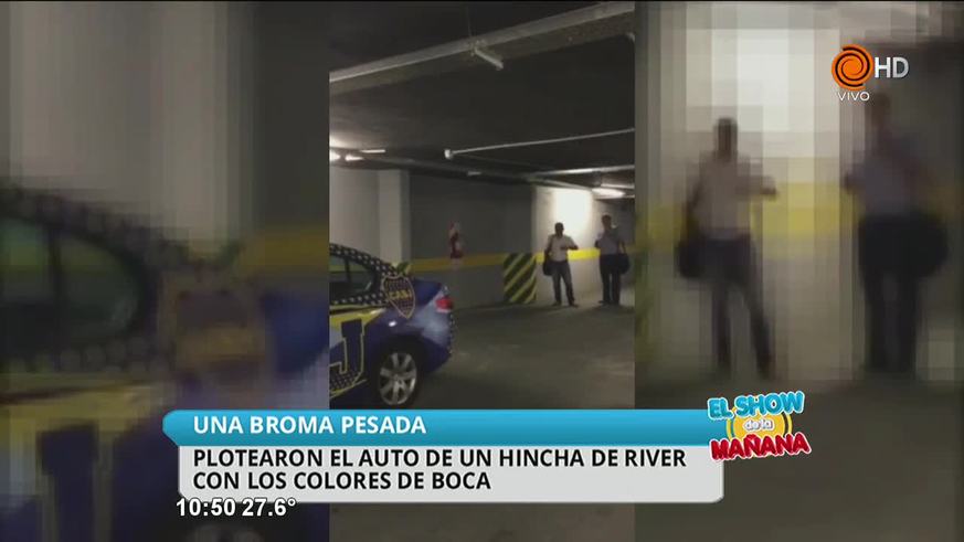 El hincha de River, al ver su auto ploteado de Boca