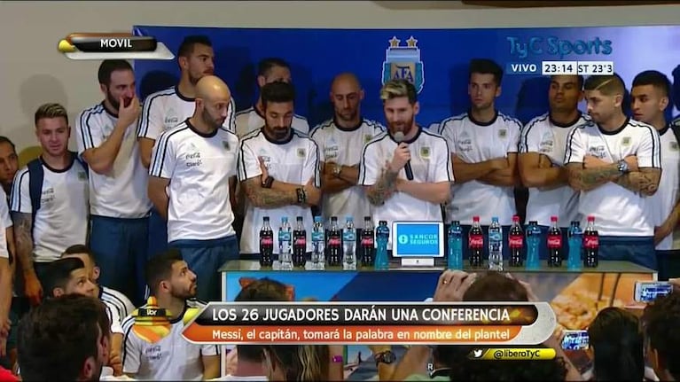 La conferencia de los jugadores de Argentina