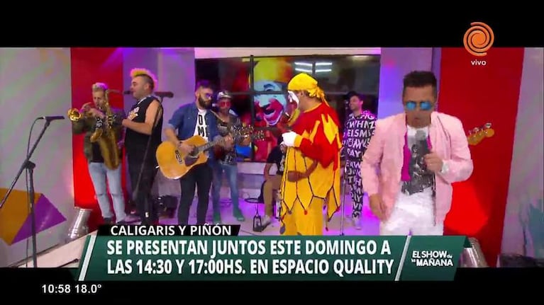 Caligaris y Piñon fijo anticipan el show del domingo