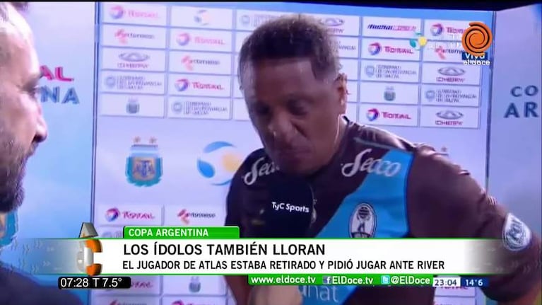 El llanto del cordobés Wilson Severino, tras retirarse contra River