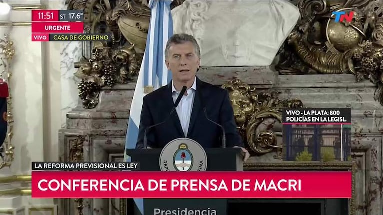 Macri habló de la reforma previsional y los incidentes
