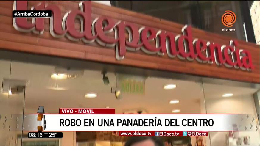 Rompió la vidriera y robó en una panadería del centro