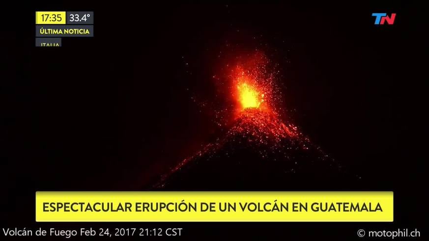 La increíble erupción del volcán Pacaya