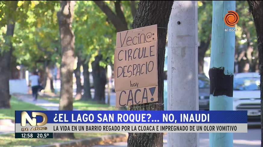 Inundados por las aguas servidas en barrio Inaudi