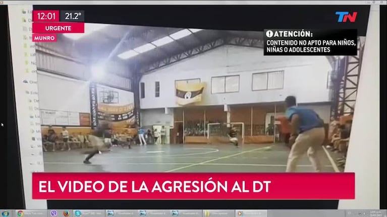 El momento de la agresión fatal al DT de futsal