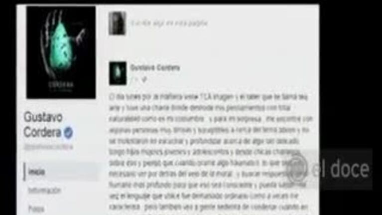 Habló Gustavo Cordera y trató de explicar sus dichos