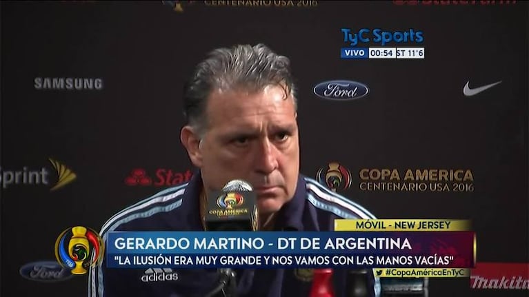 Martino: "Argentina debió ganar en los 90 minutos"