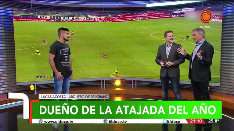 Lucas Acosta revivió la atajada del año en Telenoche