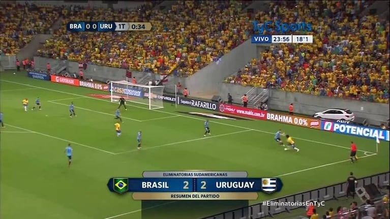 Los goles de Brasil 2-2 Uruguay