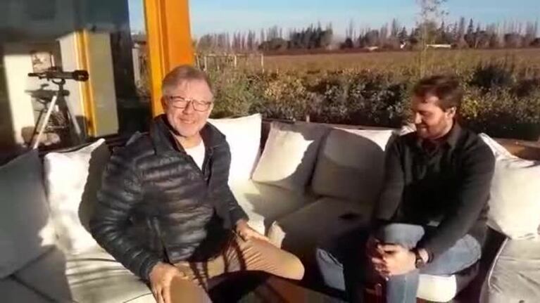 Lalo Freyre con el enólogo de la bodega Cheval Des Andes
