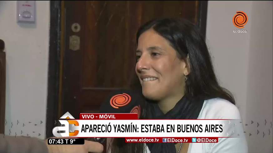 La felicidad de la madre de Yasmín, tras la aparición de su hija