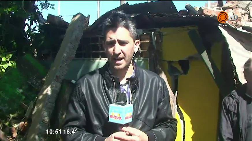 Una medianera destruyó una casa en Alberdi