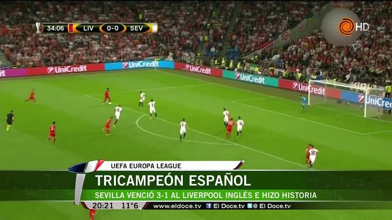 Sevilla venció 3-1 a Liverpool y es campeón de la Europa League