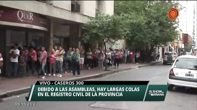 Asambleas en el Registro Civil provincial