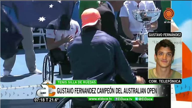La alegría de Gustavo Fernández tras ganar el Abierto de Australia