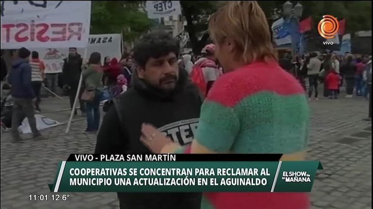 Cooperativas reclaman en Plaza San Martín