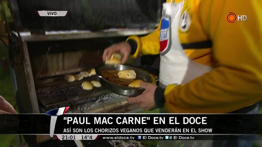 "Paul Mac Carne" venderá choris veganos en el show