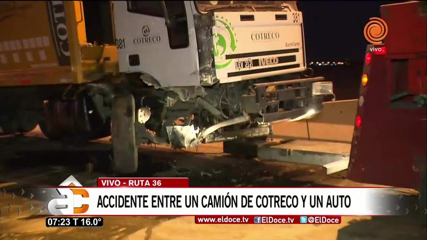 Chocaron un camión de Cotreco y una camioneta que iba a contramano