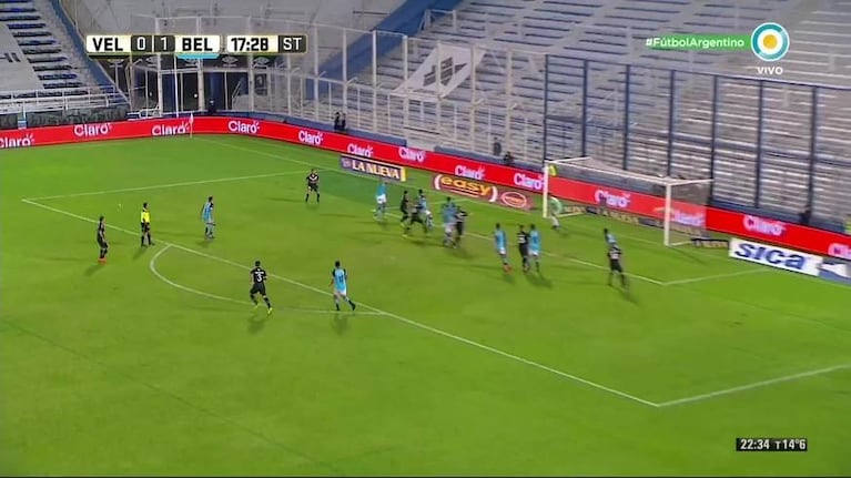 Lértora metió el 2-0 de Belgrano a Vélez