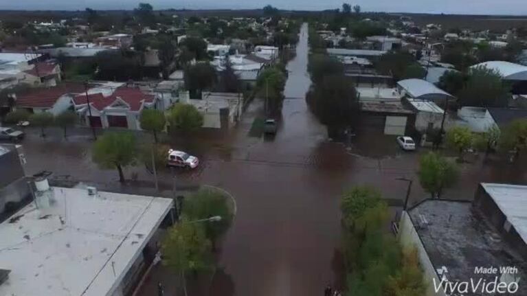 Pozo del Molle: la inundación desde el aire
