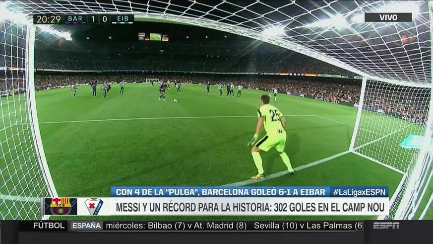 Los cuatro goles de Messi al Eibar