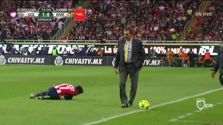 La Volpe se metió a la cancha y quitó una pelota