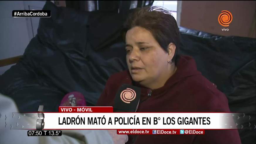 El dolor de la mujer del policía asesinado en barrio Los Gigantes