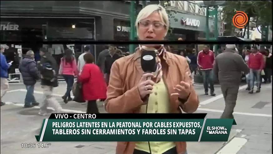 Cuidado con los cables expuestos en la peatonal