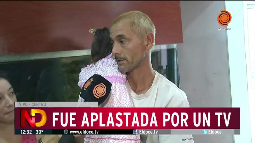 Una nena fue aplastada por un televisor y se salvó de milagro