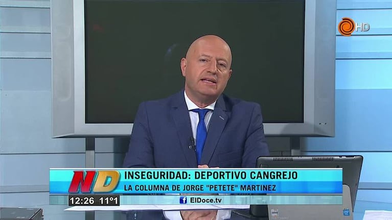 Jorge Martínez: inseguridad, deportivo cangrejo