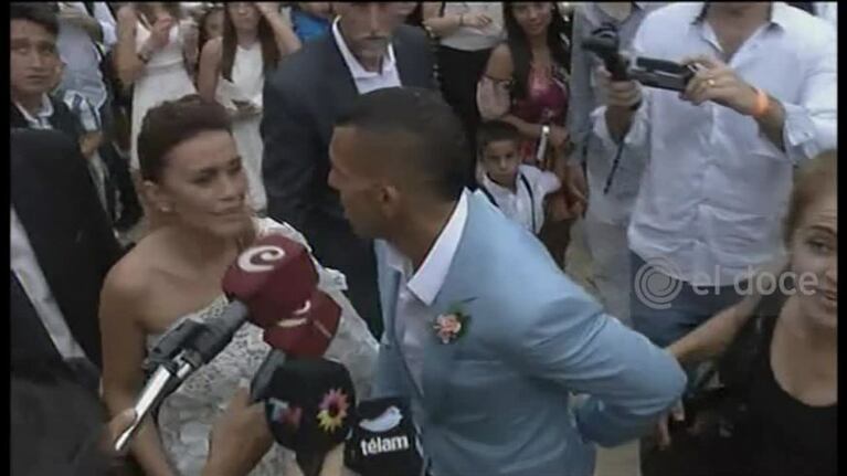 La palabra de Tevez y Vanesa tras casarse