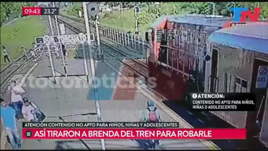 La arrojaron del tren para robarle el celular