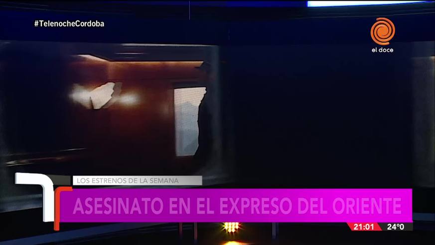 Una cartelera con un "Asesinato en el Expreso de Oriente"