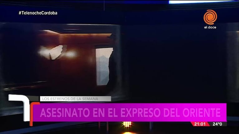 Una cartelera con un "Asesinato en el Expreso de Oriente"