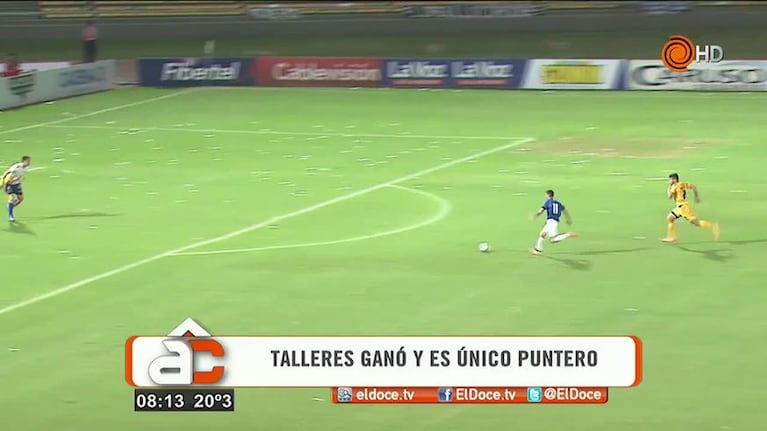 Solís, Burgos y Kudelka tras el triunfo de Talleres