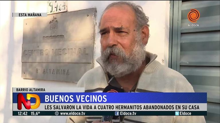 Vecinos salvaron a cuatro hermanitos abandonados en su casa