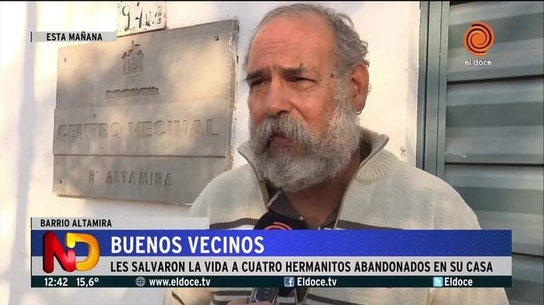 Vecinos salvaron a cuatro hermanitos abandonados en su casa