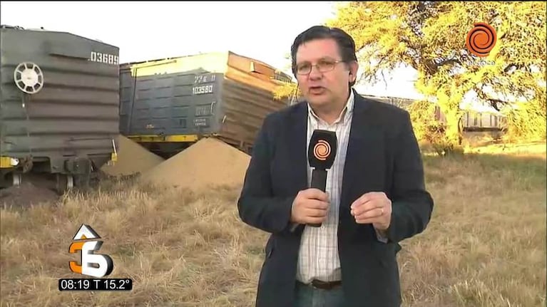 Descarrilló un tren cargado de soja en Córdoba