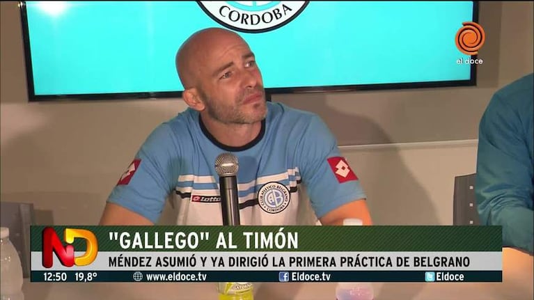 Las primeras palabras de Méndez como técnico de Belgrano