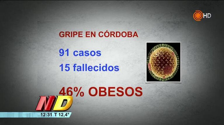 Un alto porcentaje de los fallecidos por Gripe A son obesos