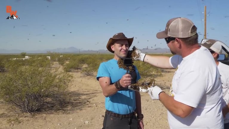 ¡Se puso tres mil abejas en la cara!