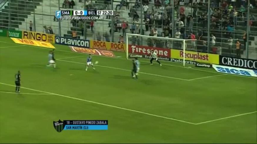 Gol de Pinedo Zabala para San Martín contra Belgrano