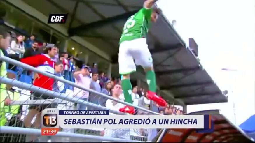 Sebastián Pol le pegó una patada a un hincha 