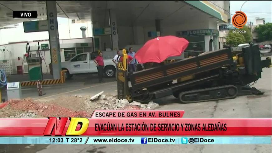 Escape de gas en avenida Bulnes