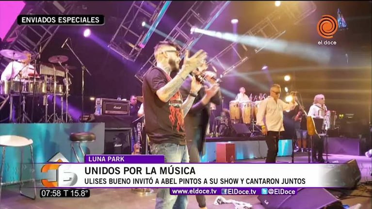 Ulises Bueno cantó con Abel Pintos en el Luna Park