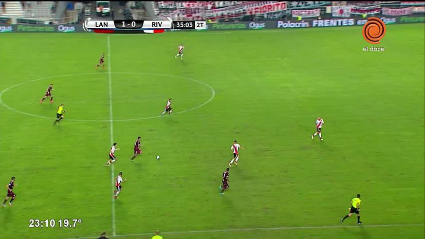 El cabezazo de Pasquini para el 2-0 de Lanús